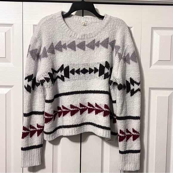 POL Aztec Print Sweater Loungewear Top Size Large - Picture 2 of 8